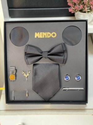 8-Piece Plain Black Tie Set