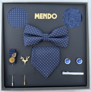 8-Piece Blue Dotted Tie Set