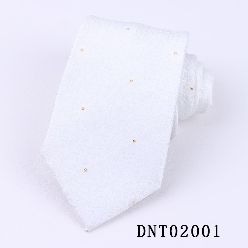 2 Piece - White Dotted Tie and Pocket square