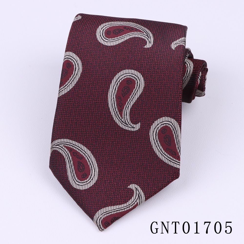 2 Piece - Dark Burgundy Paisley Tie and Pocket square