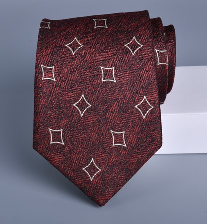 Burgundy Diamond Tie and Pocket square - MenDo Ties