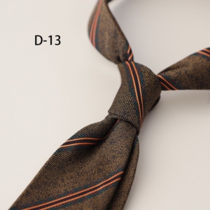2 Piece - Brown Striped Tie and Pocket square