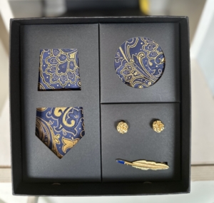 4-Piece Gold w/ Blue Paisley Set