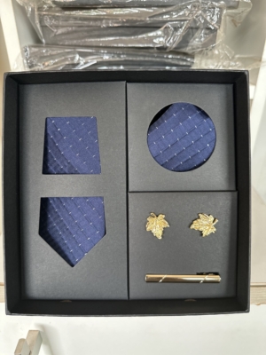 4-Piece Navy Blue Dotted Set