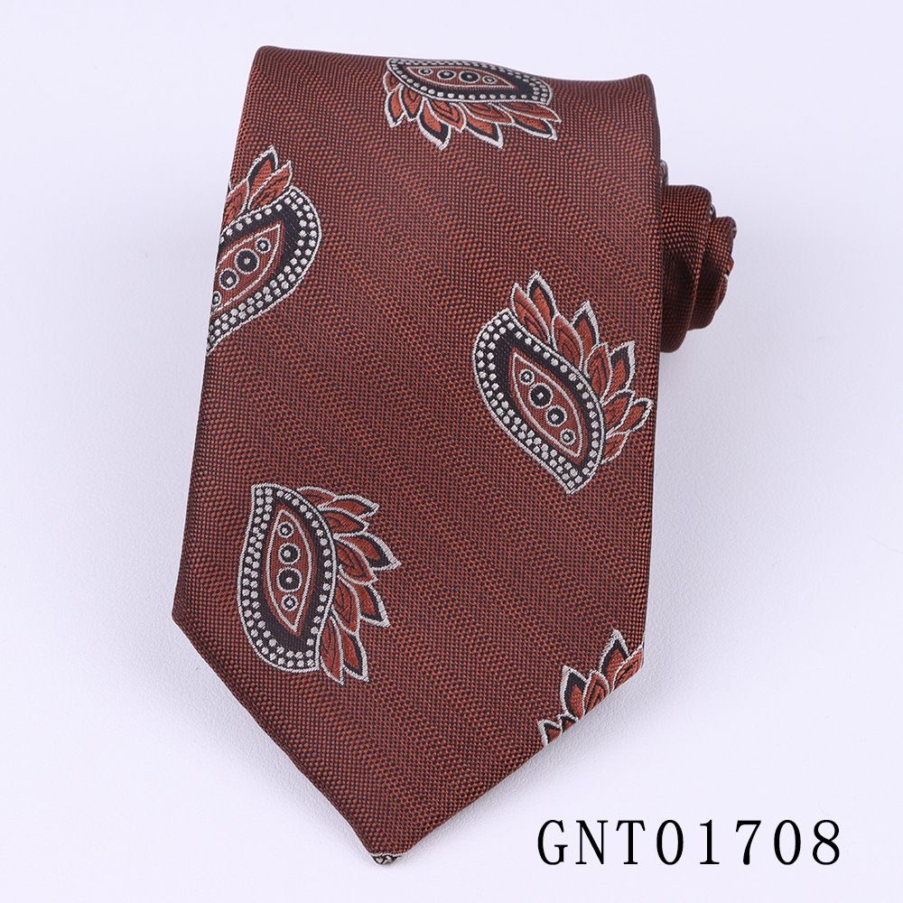 2 Piece - Brown Paisley Tie and Pocket square